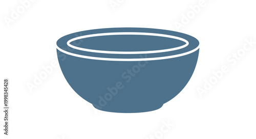 Empty Ceramic Bowl Isolated on White Background, Minimalist Kitchenware