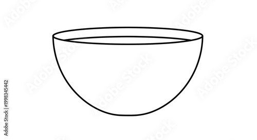 Empty Ceramic Bowl Isolated on White Background, Simple Kitchenware