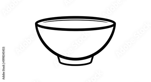 Empty Ceramic Bowl on White Background, Minimalist Tableware Design