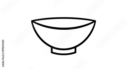 Empty Ceramic Bowl on White Background, Minimalist Tableware Design