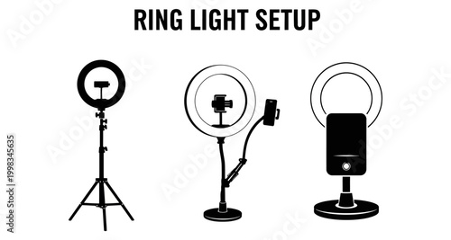 Ring light setups for vlogging and content creation in silhouette style