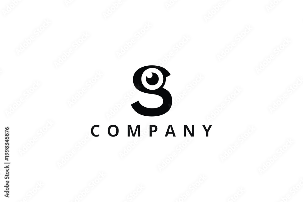 Obraz premium eye and letter s logo minimalist business template
