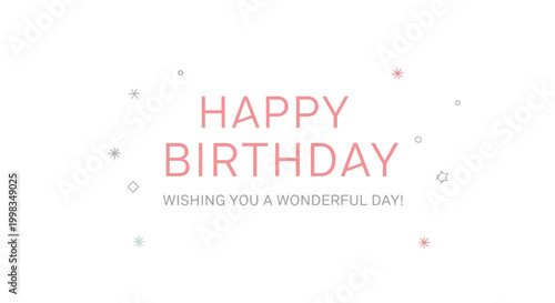 Festive Birthday Greeting Card with Delicate Pink Accents