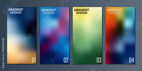 Abstract gradient backgrounds collection colorful vertical designs