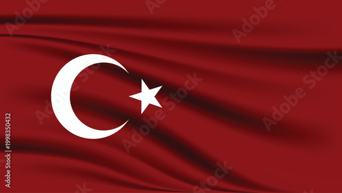 Turkey flag background vector design. Curved ribbon of Turkey flag, suit for banner, backdrop, award, certificate, presentation, and others