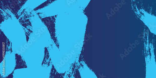 Blue abstract background with dynamic brush strokes and contrasting dark blue and light blue colors for creative projects