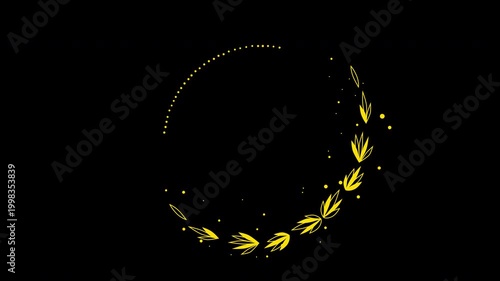 Elegant Wedding Flower Wreath Animated Title Frame Alpha Channel