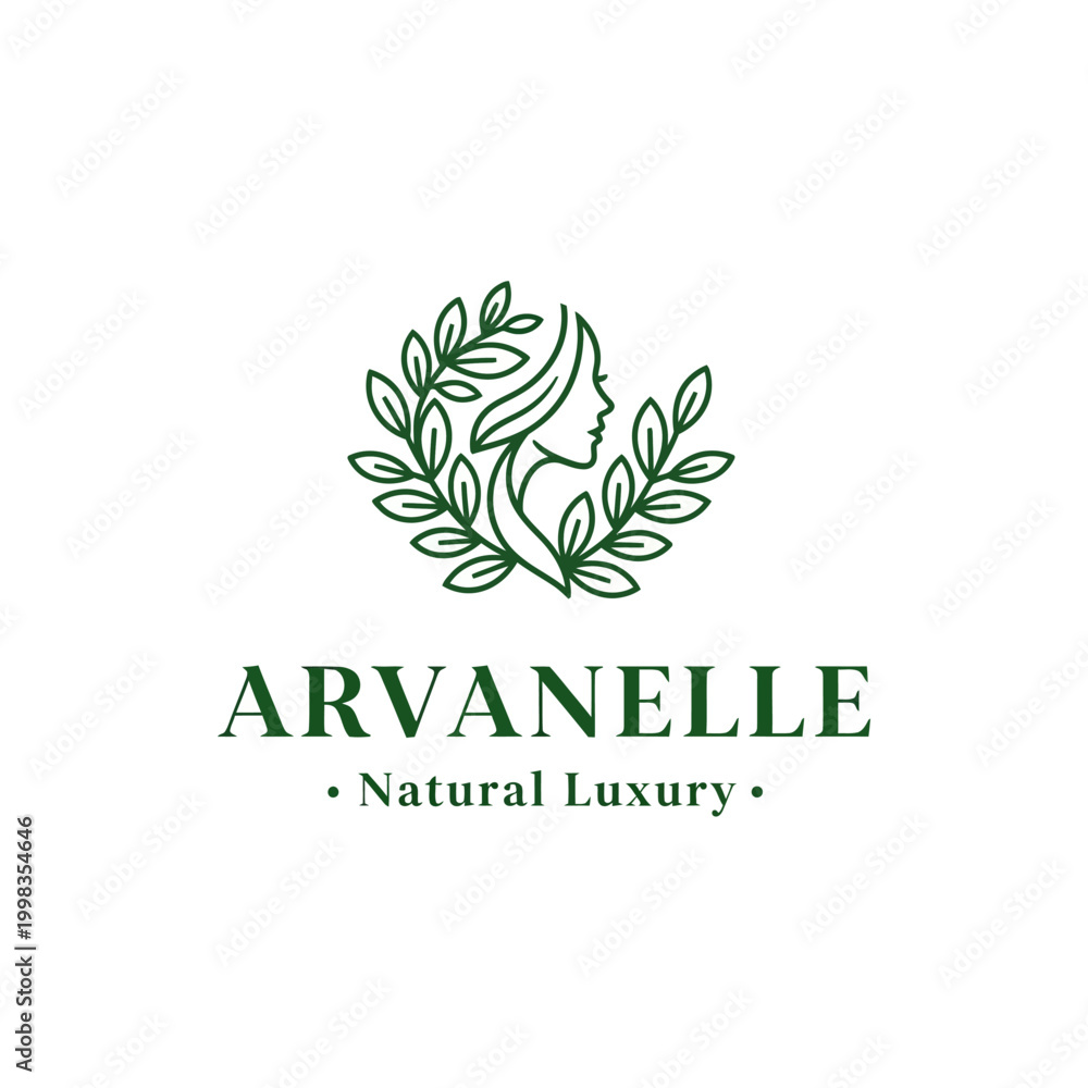 Fototapeta premium Green luxury brand logo design.
