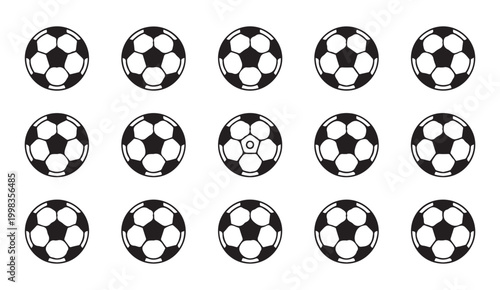 Soccer ball icon vector set on transparent background sport game symbol.