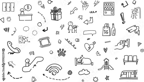 Minimalist Cute Leisure Service Tiny Icon Clean Pattern