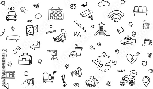 Minimalist Clean Urban Service Tiny Icon Pattern