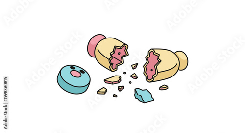 Broken Ice Cream Cones and Pieces.