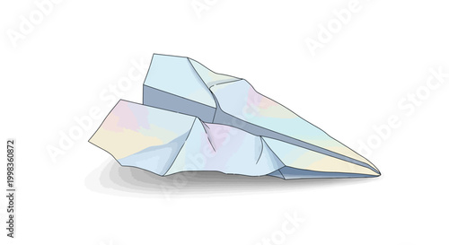 Paper airplane folded from sheet.