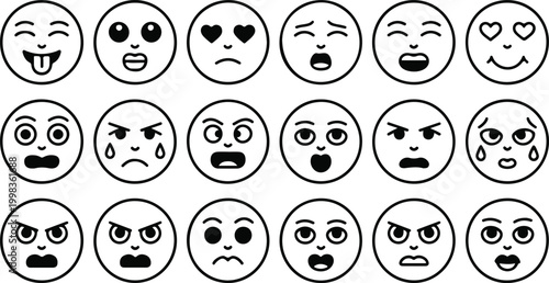Fotografía Diverse Emotion Icons Representing Various Feelings