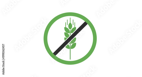 Gluten Free Symbol Vector Illustration - Wheat Free Icon for Food Labeling and Allergy Awareness