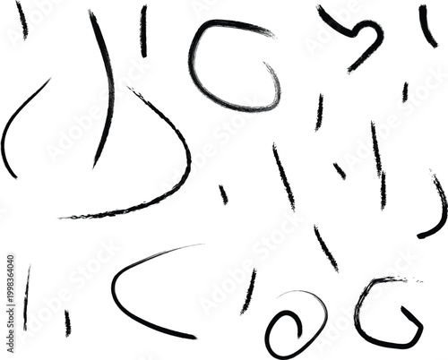 Abstract black and white scribble art random lines and shapes