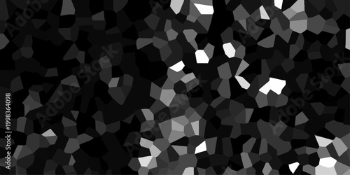 Monochromatic Abstract Geometric Mosaic with Contrasting Light and Dark Polygons for Minimalist Backgrounds and Design