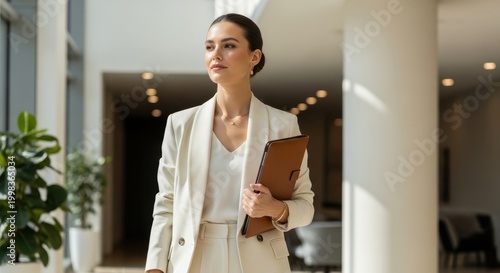 Confident Female Executive Holding Folder