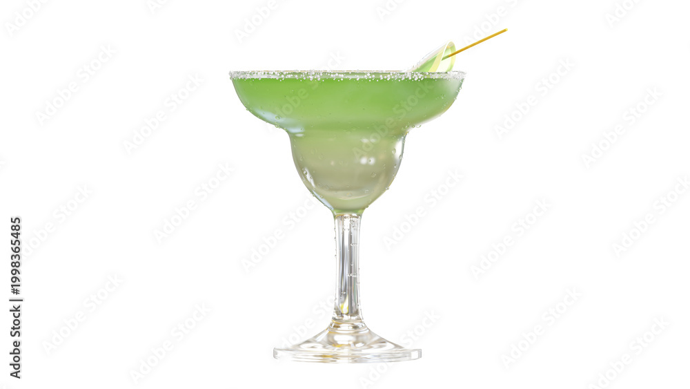 Naklejka premium margarita with lime 3D rendering