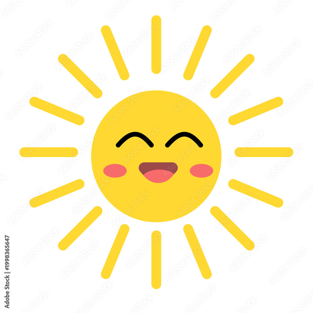 Fototapeta premium happy sun cartoon character