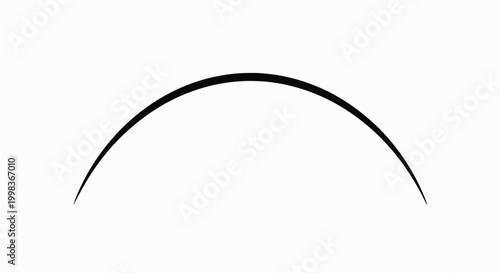 Arch Shape Line Art on White Background Simple Curve Design.