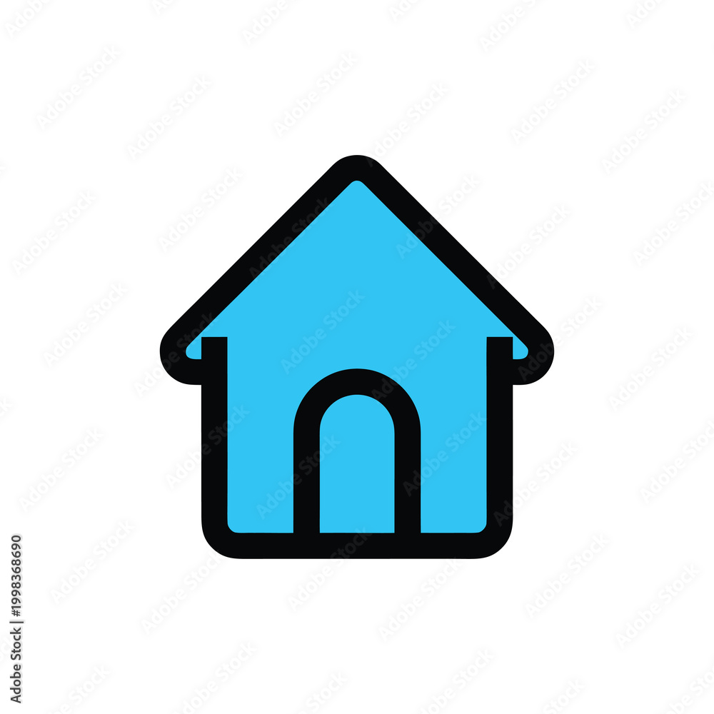 Fototapeta premium Modern Minimalist Home Icon – Clean Thin Line House Symbol, Simple Real Estate UI Vector