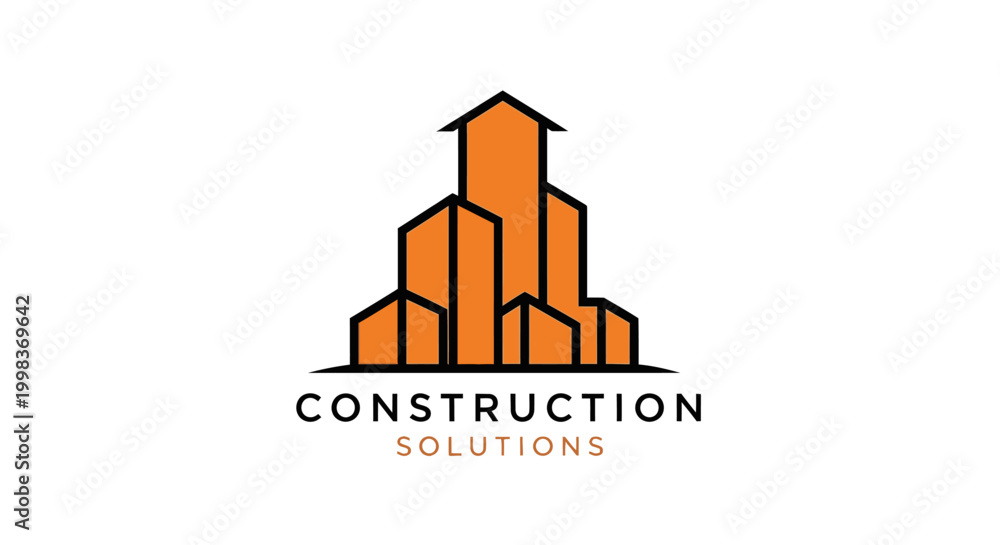 Obraz premium Construction Solutions Company Logo Design.