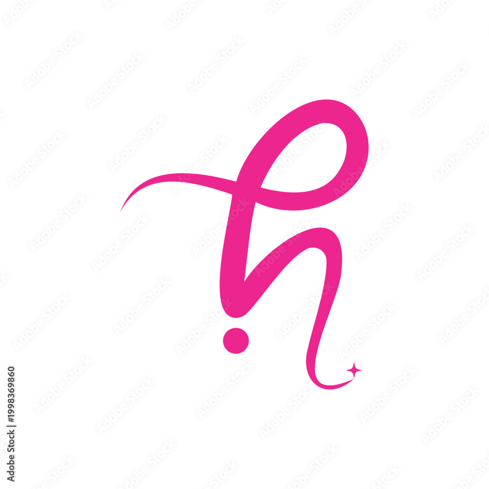 Fototapeta premium Elegant Pink Letter H Logo Design For Beauty, Fashion, And Feminine Brand Identity
