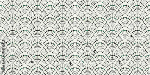 geometric fan pattern with intricate tile design