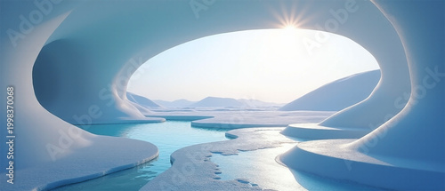 Quiet Frozen Horizon – Translucent Ice Interior