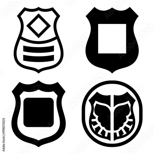 Sheriff badge collection with laurel ribbon court and handcuffs