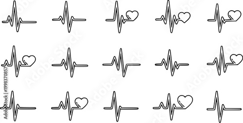 Heartbeat icon - vector illustration.