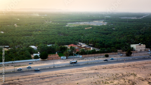 Scenic Views from Al Shuba Hanging Bridge Trail in Al Ahsa, Eastern Province near Al Hofuf, Saudi Arabia. 18-April-2026