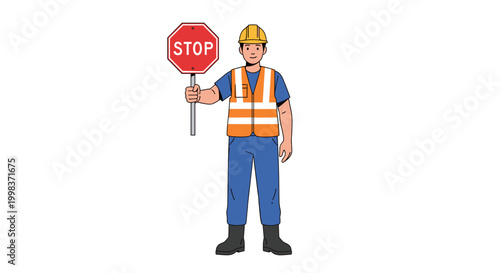 SVG Vector Geometric Shapes with Stop Sign Human Figure