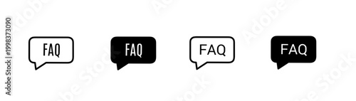 Vector illustration of Frequently Asked Questions FAQ icon set