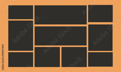 Photo collage white color template Memory pictures frames.
