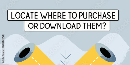 illustration of toilet paper rolls with text overlay