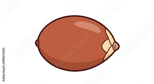 Peanut illustration, simple cartoon style, isolated on white background, food graphic