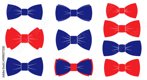 Collection of Red and Blue Bow Ties
