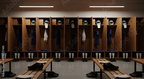 Empty American Football Locker Room