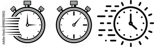 Time progression silhouette three clocks illustrating passing moments
