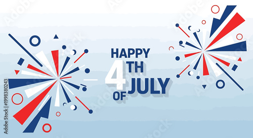 Festive Abstract Geometric Firework Burst Decoration for Fourth of July Celebration