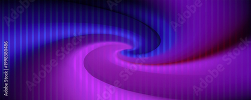 PrintAbstract glowing purple blue waves on dark backdrop, vertical lines texture