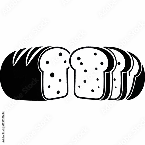 Sliced loaf of bread with visible texture and crust.