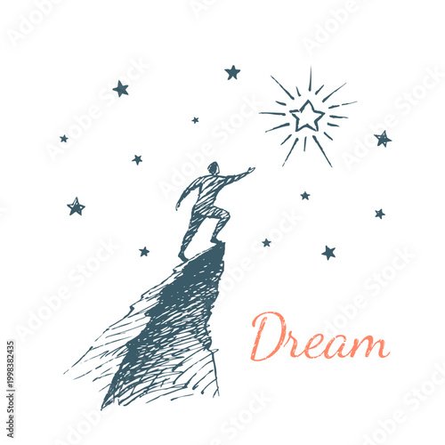 Dreams Come True - Man Reaching for Star