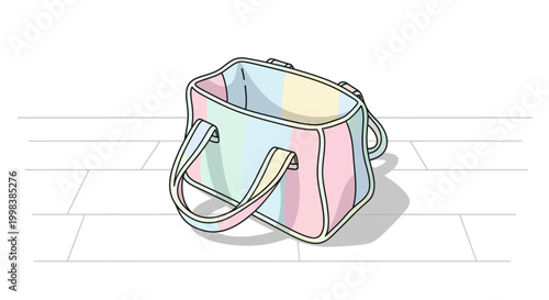 Colorful pastel handbag with handles.