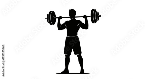 Man lifting weights silhouette