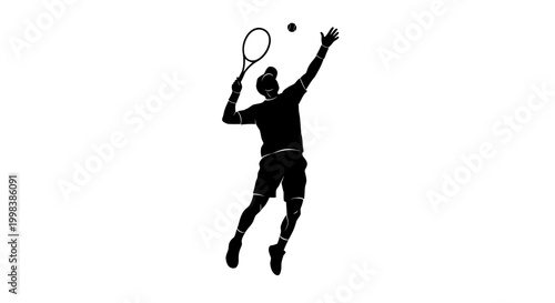 Black silhouette of woman playing tennis