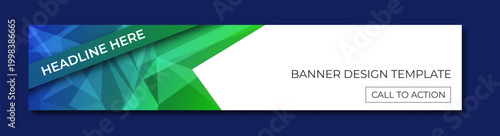 Blue Corporate Banner Template with Abstract Gradient Shapes for Professional Marketing Design