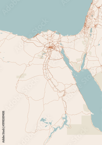 Modern minimalist vector map of Cairo, Egypt. High-quality SVG illustration of Cairo city grid, Nile River, and urban layout for architectural posters, travel, and web design.